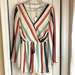 Cupcakes and Cashmere Striped Romper (M)